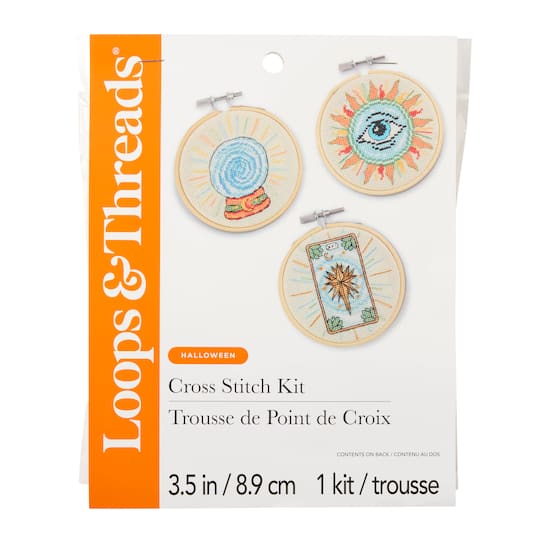 3.5" Mystical Icons Halloween Counted Cross Stitch Kit by Loops & Threads®